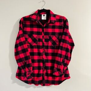 Rothco Women's Plaid Flannel Shirt Red Cotton Size Small Western Cowgirl Casual